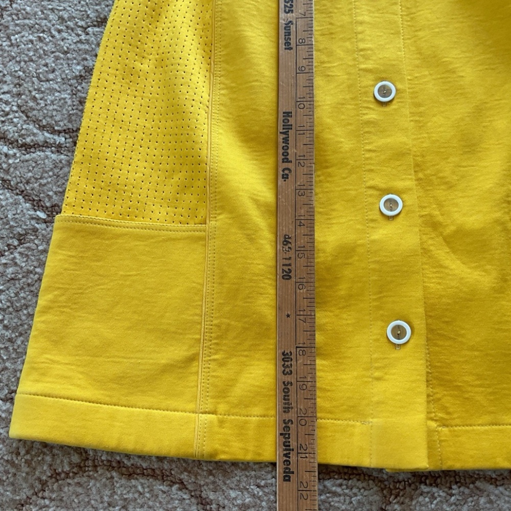 FENDI Women’s Sz 40 (US 8/10) Wool Cotton Silk Lined Yellow Button Front Skirt - Picture 12 of 13